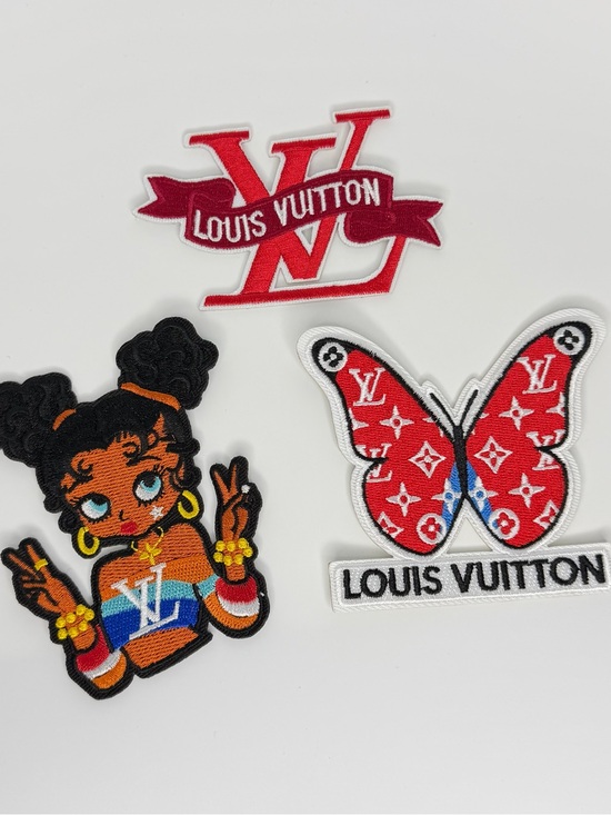 None Accessories - 3PC DESIGNER Red Butterfly & Patch Set